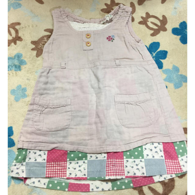 3can4on(サンカンシオン)のパッチワークワンピース キッズ/ベビー/マタニティのキッズ服女の子用(90cm~)(ワンピース)の商品写真