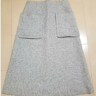 ルシェルブルー(LE CIEL BLEU)のルシェルブルー、ビックポケットスカート、グレー　36サイズ(ロングスカート)