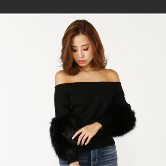 rienda(リエンダ)のFaux Fur SLV Knit TOP レディースのトップス(ニット/セーター)の商品写真