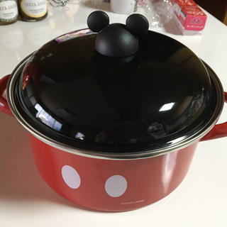 ディズニー(Disney)のディズニー ミッキー ホーロー両手鍋20cm(鍋/フライパン)