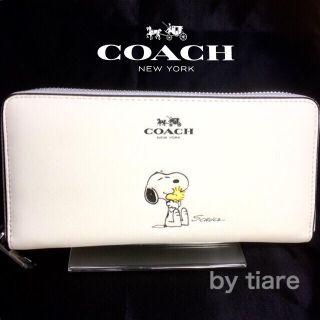 コーチ(COACH)の限定セール❣️新品コーチ×スヌーピー長財布F53773ホワイトラウンドファスナー(財布)