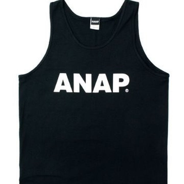 ANAP(アナップ)の♪新品　ANAPロゴタンクトップ　ブラック　Ｍサイズ♪ メンズのトップス(タンクトップ)の商品写真