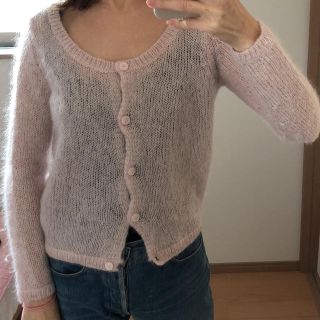 ロキエ(Lochie)のpink mohair cardigan(ニット/セーター)