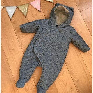 ベビーギャップ(babyGAP)のGap ジャンプスーツ　くま キルティング  防寒 アウター ロンパース(カバーオール)