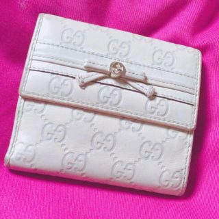 グッチ(Gucci)のGUCCIシマ財布リボン🎀グレージュ 激安(財布)