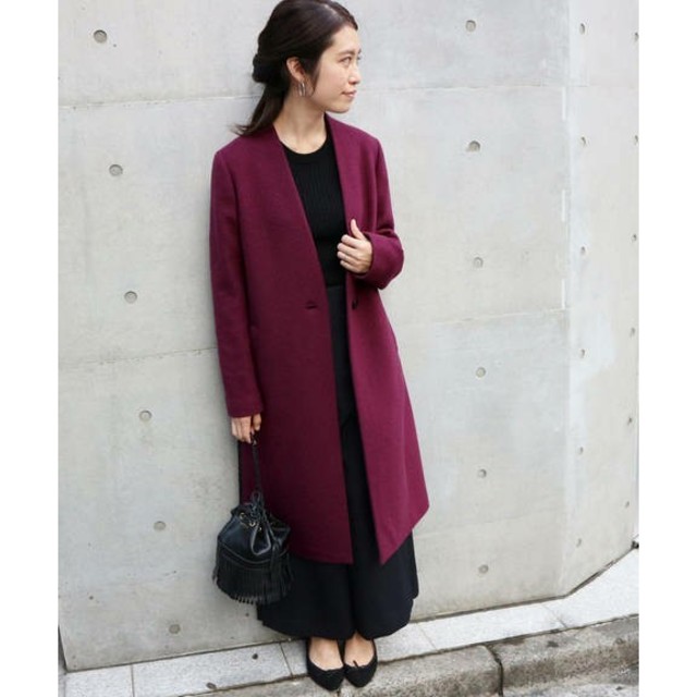 美品！IENA 16AW Vネックノーカラーコート 36