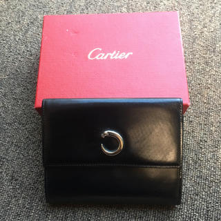カルティエ(Cartier)のカルティエ 3つ折り 財布 ブラック(折り財布)