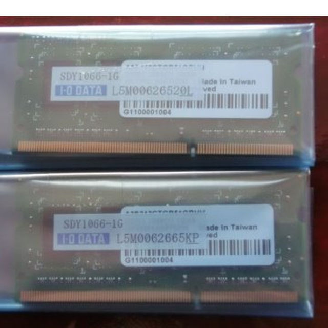 IODATA(アイオーデータ)のこんにゃくいも様専用・ノートPC用DDR3メモリー(1 GB×2新品) スマホ/家電/カメラのPC/タブレット(ノートPC)の商品写真