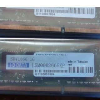 アイオーデータ(IODATA)のこんにゃくいも様専用・ノートPC用DDR3メモリー(1 GB×2新品)(ノートPC)