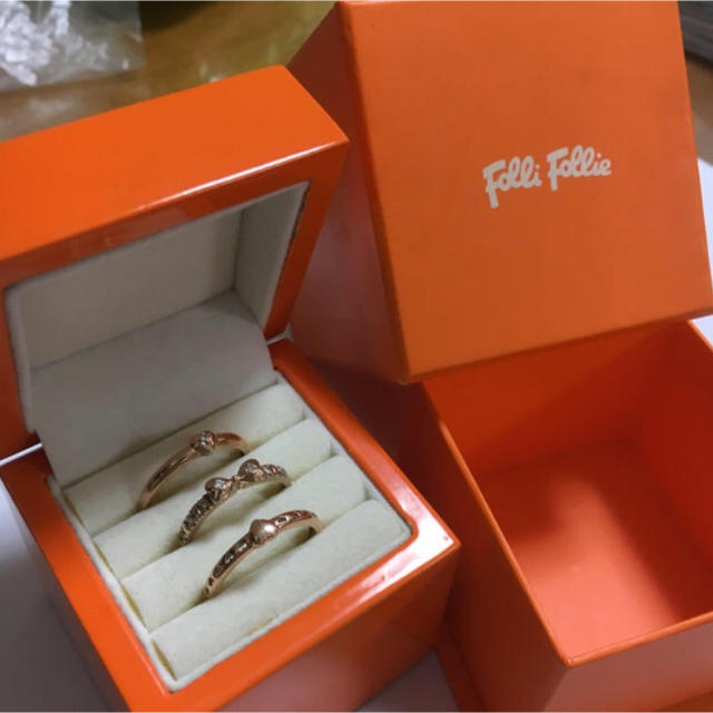 Folli Follie(フォリフォリ)の3連リング ダイヤ K10 レディースのアクセサリー(リング(指輪))の商品写真