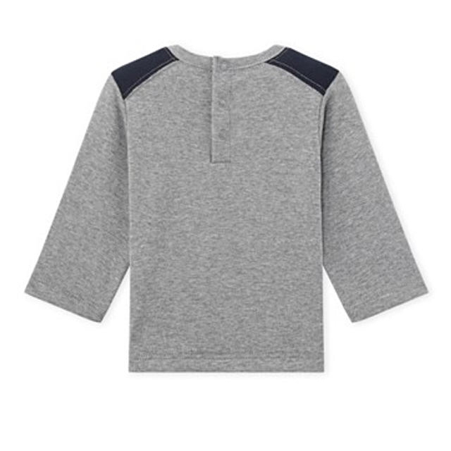 PETIT BATEAU(プチバトー)のプチバトー 17AW 裏起毛カラーブロック長袖Tシャツ 18m 新品 キッズ/ベビー/マタニティのベビー服(~85cm)(シャツ/カットソー)の商品写真