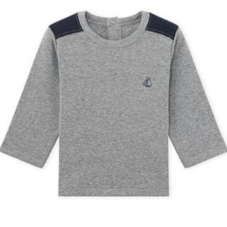 プチバトー(PETIT BATEAU)のプチバトー 17AW 裏起毛カラーブロック長袖Tシャツ 18m 新品(シャツ/カットソー)