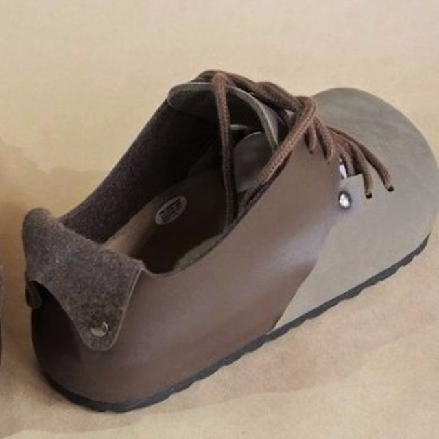 靴型コルクサンダル グレーx茶 N.Squid 合皮+本革 LL=27~28cm メンズの靴/シューズ(サンダル)の商品写真