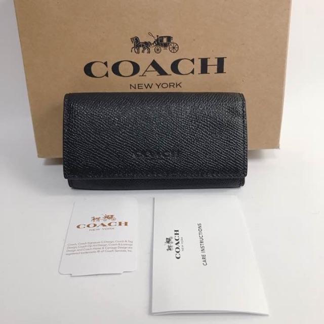 COACH コーチ タグ付き★ レザーブラック　キーケース　新品