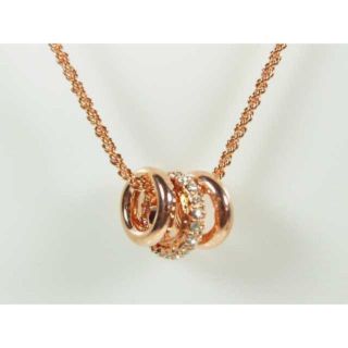 SWAROVSKI - 大人気☆ネックレス 3連リング ピンクゴールド クリア