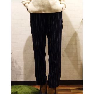 アンユーズド(UNUSED)のUNUSED 2014AW ストライプイージーパンツ ネイビー×ホワイト(カジュアルパンツ)