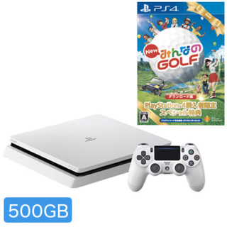 プレイステーション4(PlayStation4)のPlayStation4 ホワイト 500GB みんなのGOLF DL版付き☆(家庭用ゲーム機本体)