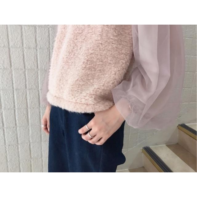 flower(フラワー)のflowerのfluffy top pink*(未使用品) レディースのトップス(ニット/セーター)の商品写真