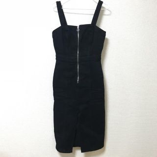 ザラ(ZARA)のZARA ブラックデニムスリットスカート(ひざ丈スカート)