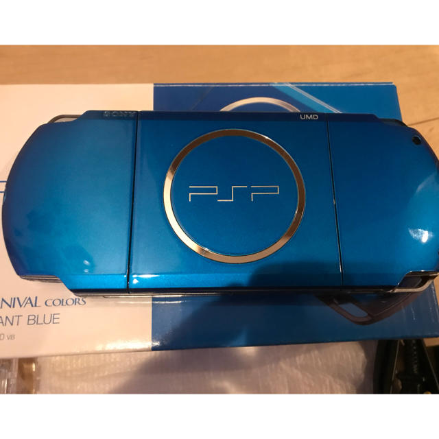動作確認のみ  PSP3000 バイブランドブルー メモステ4GB ケース付き 2