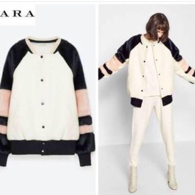 ZARA(ザラ)の大人気♡zara フェクファーボンバージャケット。 即完売 レディースのジャケット/アウター(ブルゾン)の商品写真
