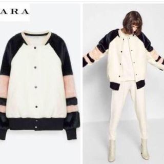 ザラ(ZARA)の大人気♡zara フェクファーボンバージャケット。 即完売(ブルゾン)