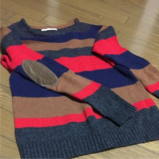 アーバンリサーチ(URBAN RESEARCH)のtomoさま専用 URBAN RESEARCH  ボーダー エルボーパッチ(ニット/セーター)