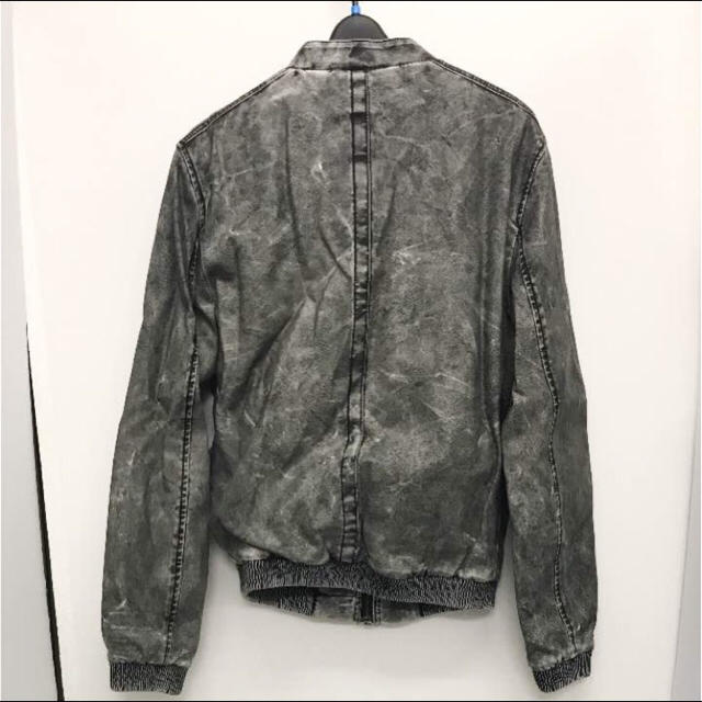 H&M ストーンウォッシュ風 合皮レザー ライダースジャケット Mサイズ