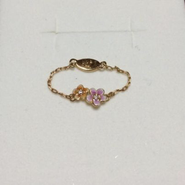 agete(アガット)のK18 お花チェーンリング♡ レディースのアクセサリー(リング(指輪))の商品写真