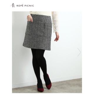 ロペピクニック(Rope' Picnic)のジャガード台形スカート 36 ブラック(ミニスカート)