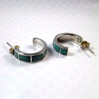 ヴィンテージ インディアンジュエリー frank vacit インレイ ピアス 50