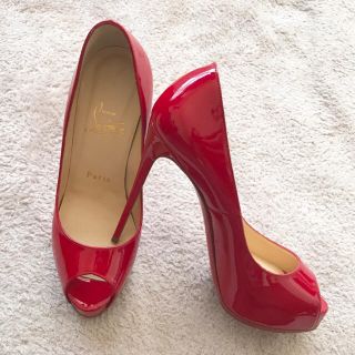 クリスチャンルブタン(Christian Louboutin)の新品同様 Christian Louboutin＊オープントゥパンプス 35.5(ハイヒール/パンプス)