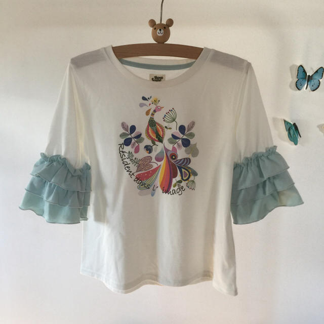 袖 フリル Tシャツ 130 キッズ/ベビー/マタニティのキッズ服女の子用(90cm~)(Tシャツ/カットソー)の商品写真