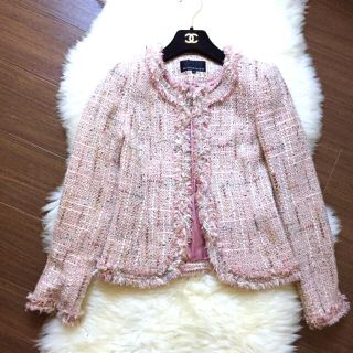 エムプルミエ(M-premier)の【美品】定価40,000円♡エムプルミエ サイズ34 ツイードジャケット(ノーカラージャケット)