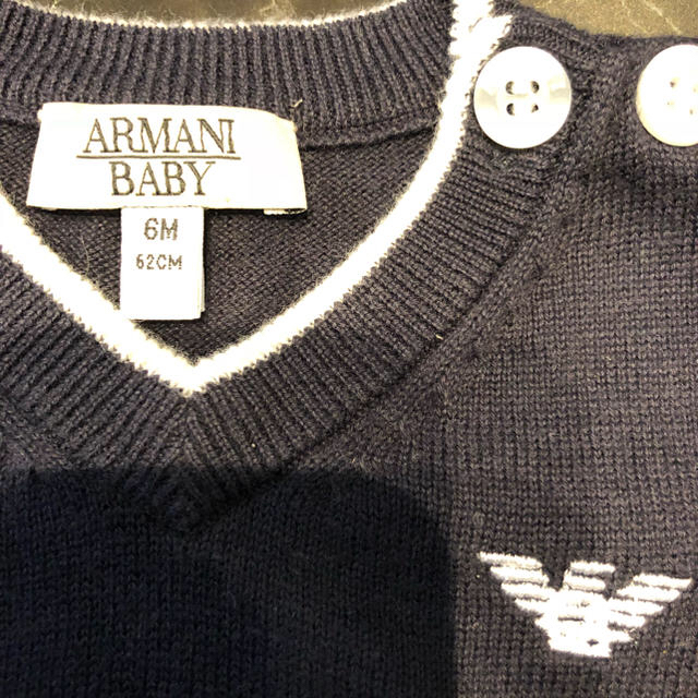 ARMANI JUNIOR(アルマーニ ジュニア)のアルマーニ baby パンツ ベスト上下 6mセット キッズ/ベビー/マタニティのベビー服(~85cm)(ニット/セーター)の商品写真