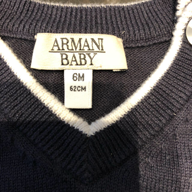 ARMANI JUNIOR(アルマーニ ジュニア)のアルマーニ baby パンツ ベスト上下 6mセット キッズ/ベビー/マタニティのベビー服(~85cm)(ニット/セーター)の商品写真