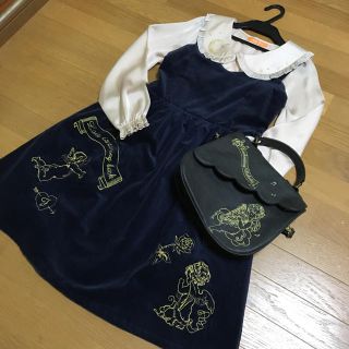 フィント(F i.n.t)のF.i.nt＊月刺繍ブラウス+エンジェル刺繍ワンピース+バッグ(ひざ丈ワンピース)