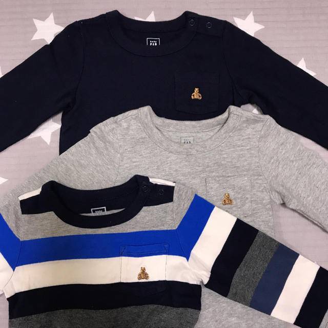 babyGAP(ベビーギャップ)のロンパース 3set キッズ/ベビー/マタニティのキッズ服男の子用(90cm~)(Tシャツ/カットソー)の商品写真