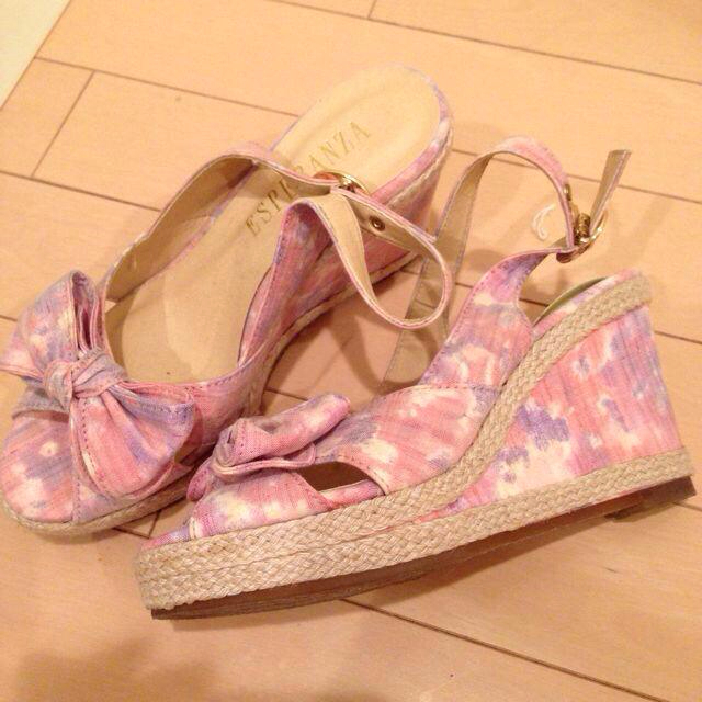 ◼︎新品＊ピンク.紫のリボンサンダル レディースの靴/シューズ(サンダル)の商品写真