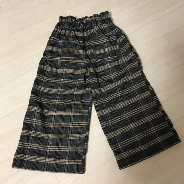 グレンチェックワイドパンツ キッズ/ベビー/マタニティのキッズ服女の子用(90cm~)(パンツ/スパッツ)の商品写真