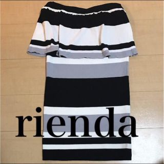 リエンダ(rienda)の【再値下げ】新品rienda ボーダーベアタイトワンピース(ミニワンピース)