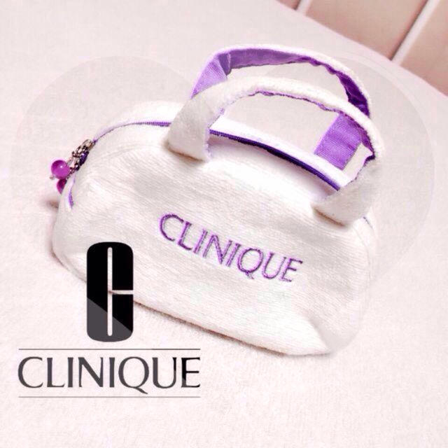 CLINIQUE(クリニーク)のʚ꒰⑅CLINIQUEホワイトパープルポーチ⑅꒱ɞ レディースのファッション小物(ポーチ)の商品写真