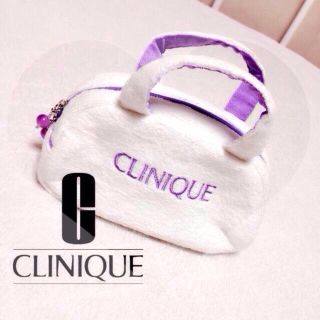 クリニーク(CLINIQUE)のʚ꒰⑅CLINIQUEホワイトパープルポーチ⑅꒱ɞ(ポーチ)