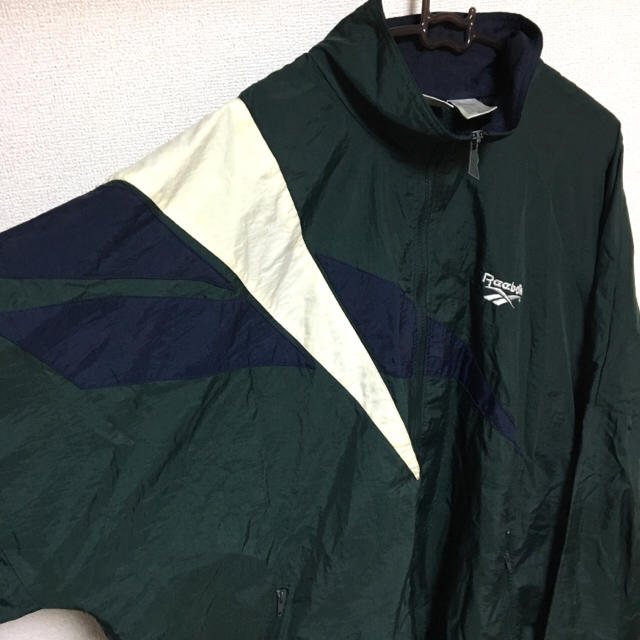 Reebok - 90s Reebok リーボック ナイロンジャケット XL ロゴ 古着 緑の通販 by ブルゾンちえみ's shop