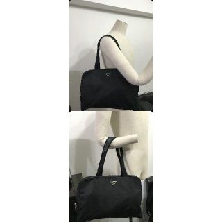 プラダ(PRADA)の●11.5万プラダ黒ビジネスバッグ革トリムブリーフケース鍵付A4OK大き目●良美(ビジネスバッグ)