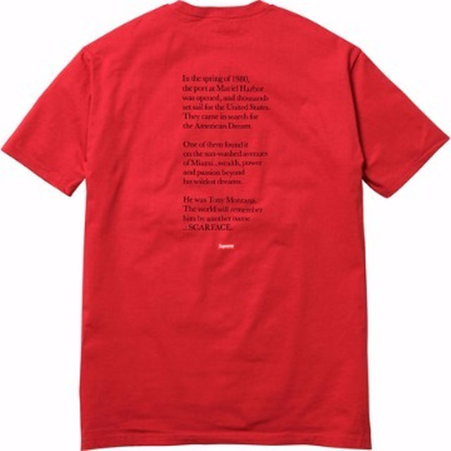 Supreme(シュプリーム)の【M】Scarface Split Tee Red 赤 メンズのトップス(その他)の商品写真