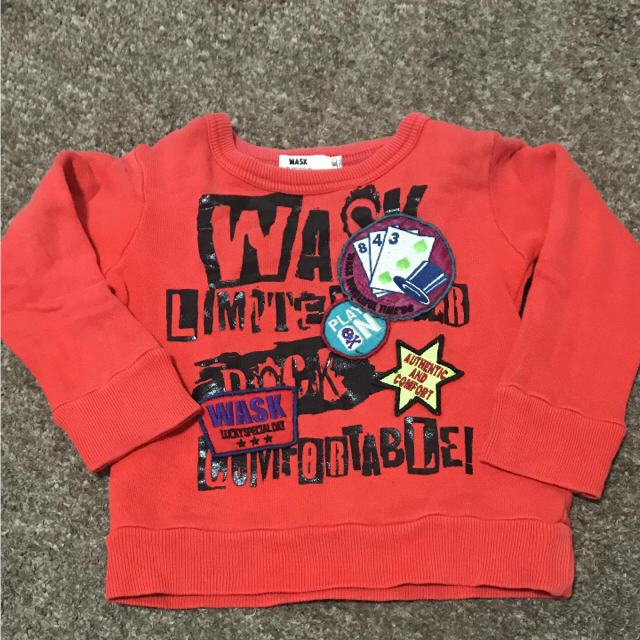 WASK(ワスク)のトレーナー  オレンジ キッズ/ベビー/マタニティのキッズ服男の子用(90cm~)(Tシャツ/カットソー)の商品写真