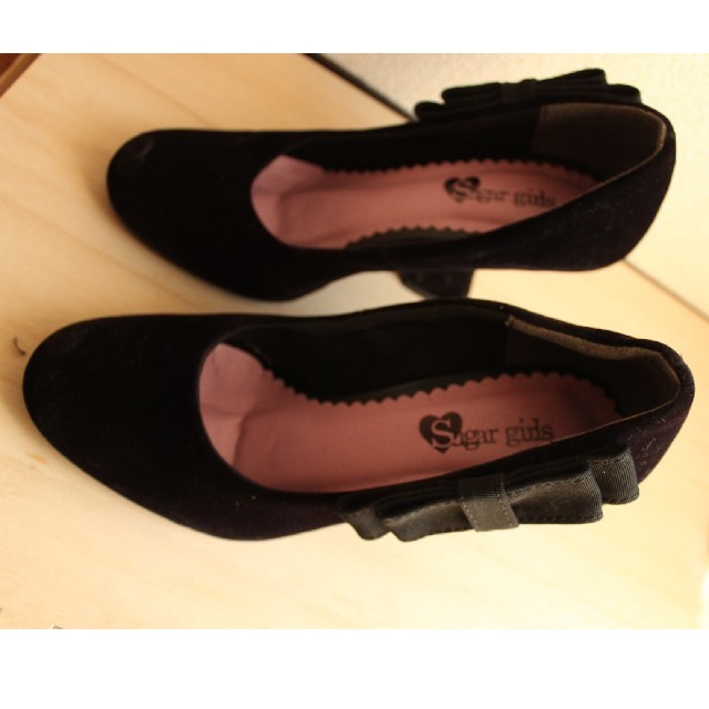 スウェード風パンプス　黒 レディースの靴/シューズ(ハイヒール/パンプス)の商品写真