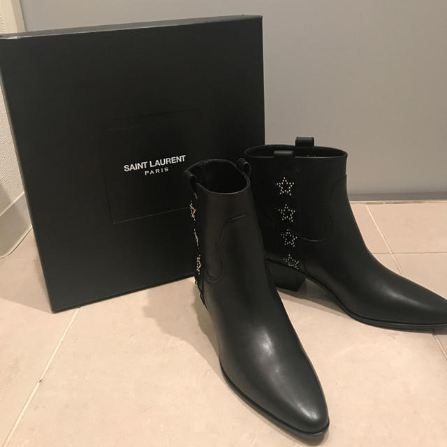 saint laurent 未使用新品ローヒールショートブーツ36サンローラン