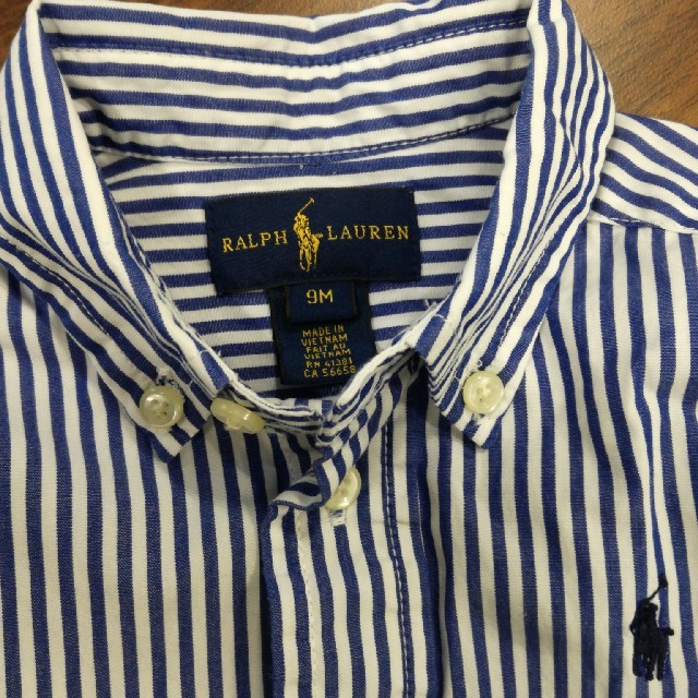 POLO RALPH LAUREN(ポロラルフローレン)のラルフローレン　ベビー　シャツ　ストライプ キッズ/ベビー/マタニティのベビー服(~85cm)(シャツ/カットソー)の商品写真